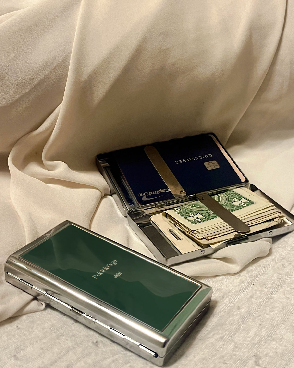 Let's Go | 2-Sided Art Vintage Metal Pocket Case