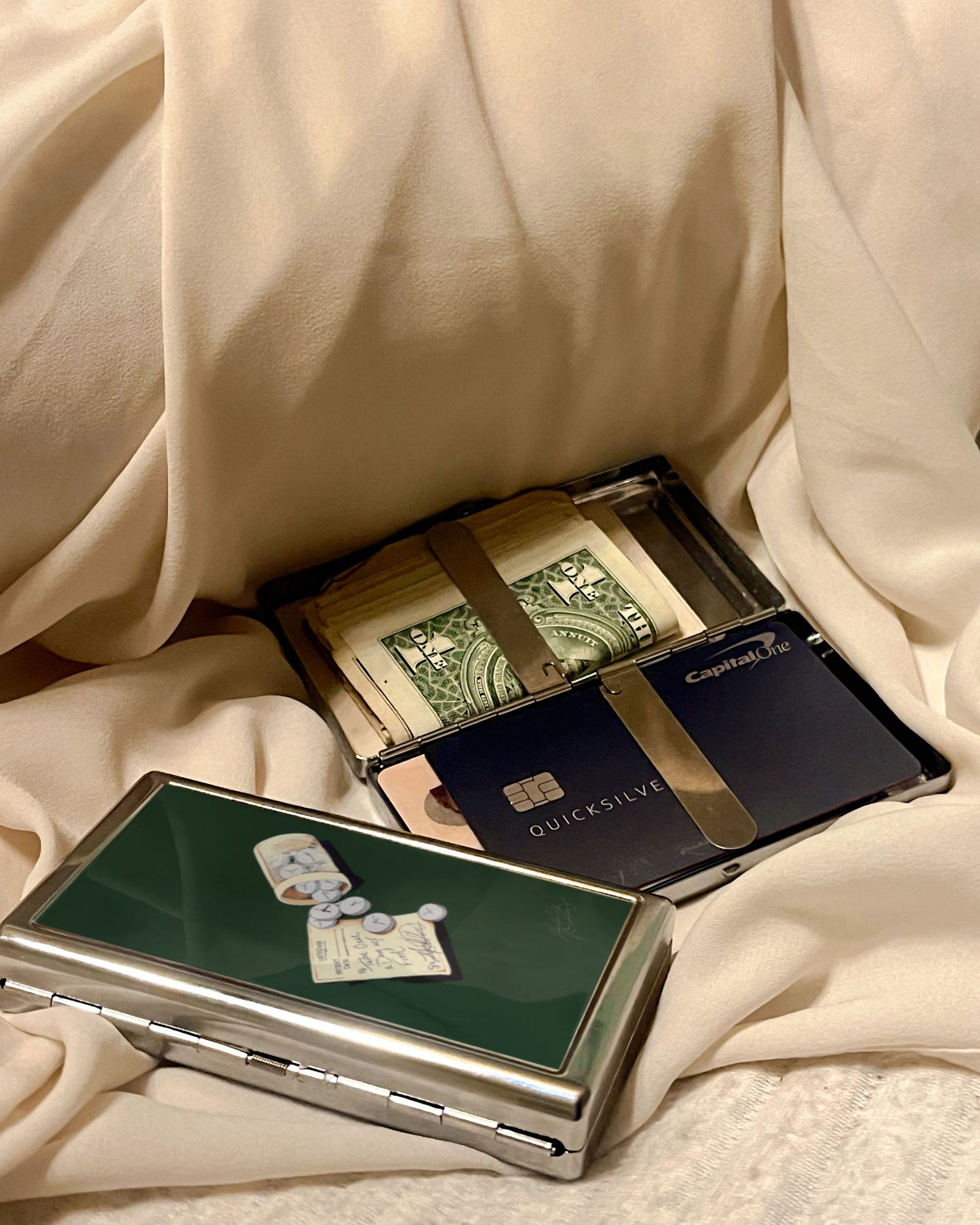 Let's Go | 2-Sided Art Vintage Metal Pocket Case