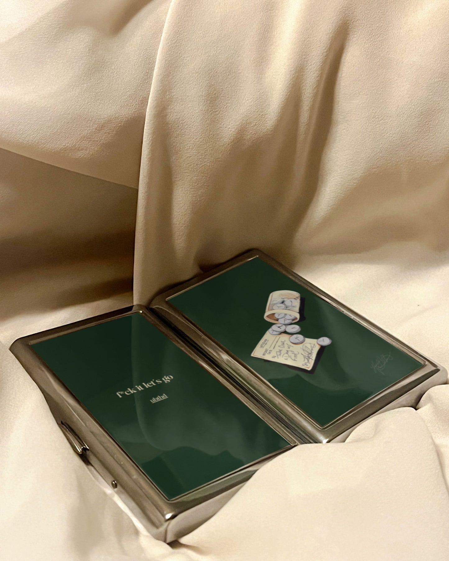 Let's Go | 2-Sided Art Vintage Metal Pocket Case