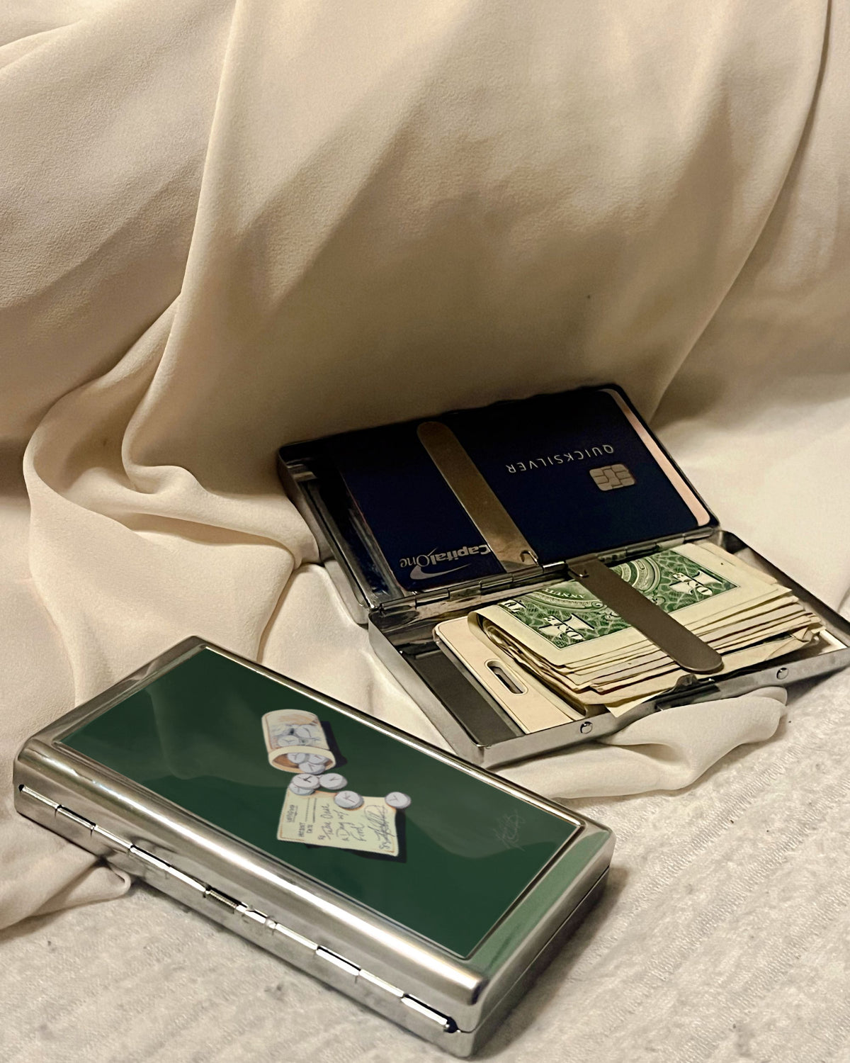 Let's Go | 2-Sided Art Vintage Metal Pocket Case