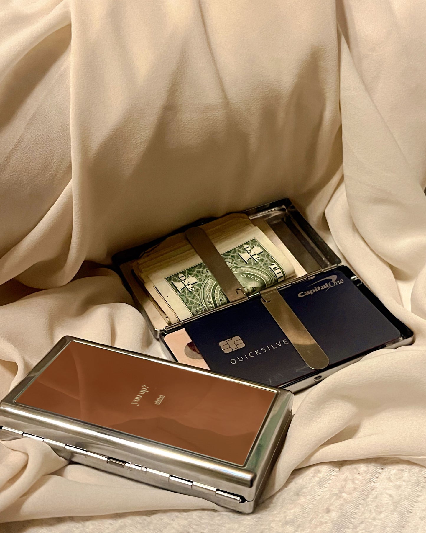 You Up? | 2-Sided Art Vintage Metal Pocket Case