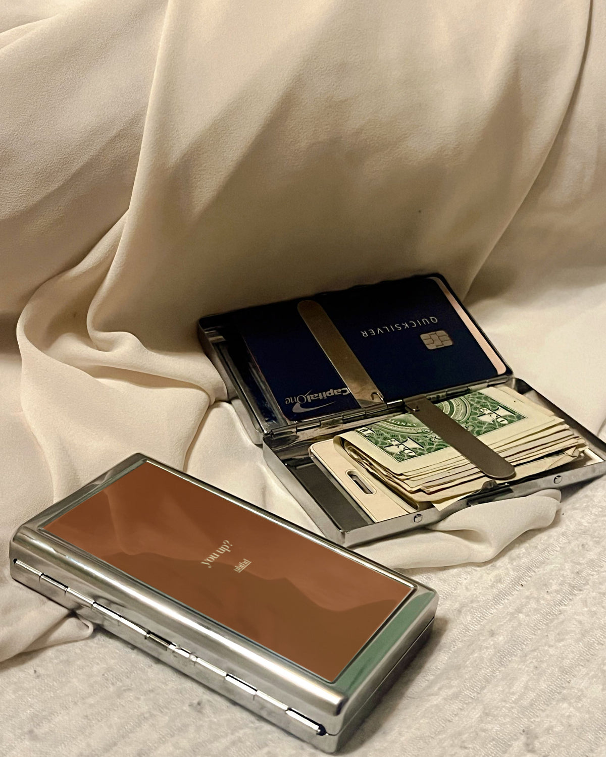 You Up? | 2-Sided Art Vintage Metal Pocket Case